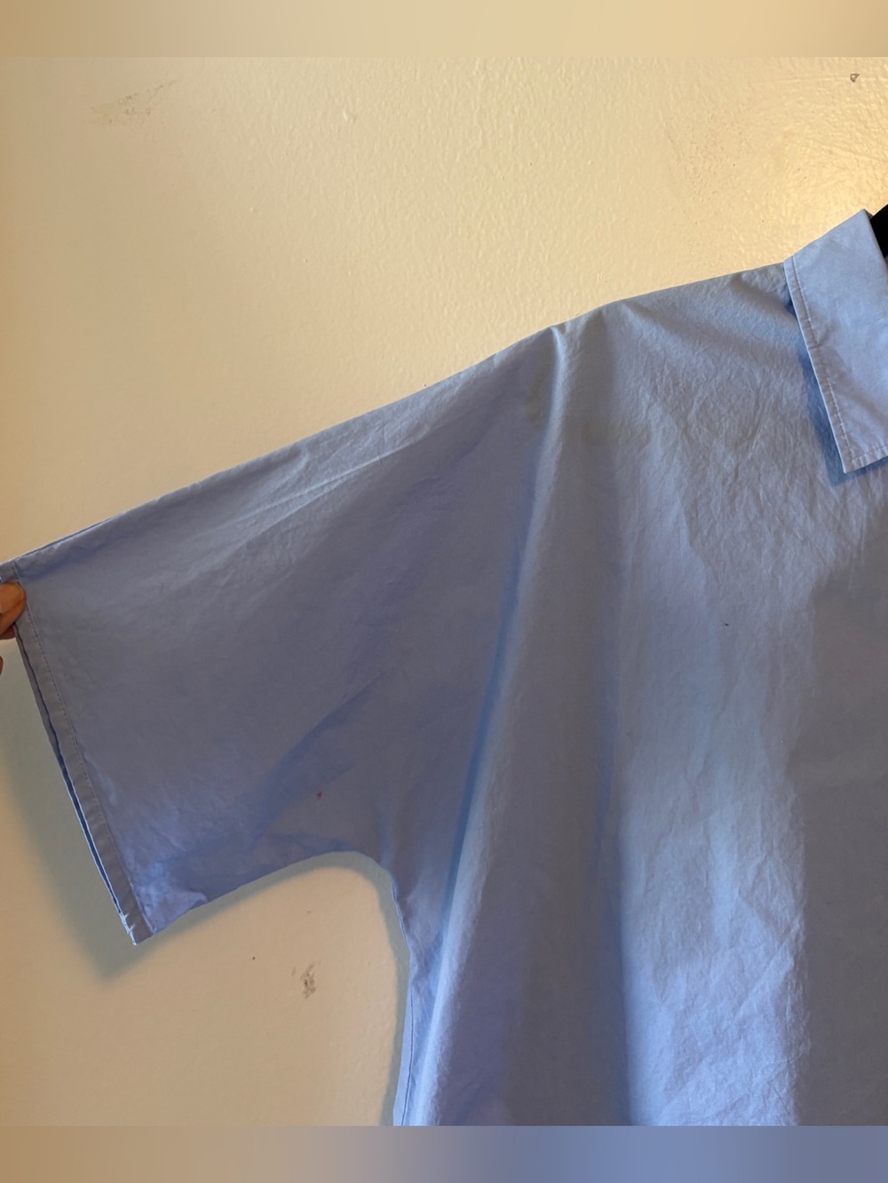 COS BOXY SHORT-SLEEVED POPLIN SHIRT LIGhT BLUE SIZE 6 100% COTTON MINIMALIST - Picture 4 of 8